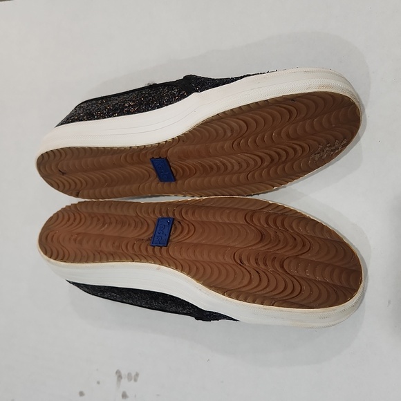 Keds x Kate Spade New York Double Decker Glitter Navy/Black Glitter Size 8 - Picture 6 of 6